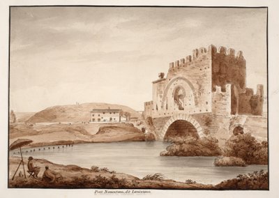 Ponte Nomentano, or Lamentano, 1833 by Agostino Tofanelli
